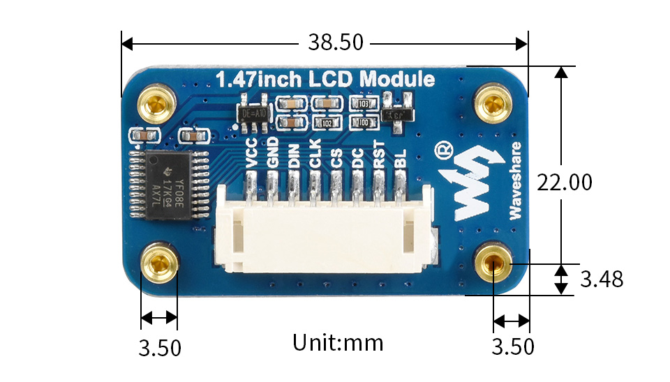 1.47英寸LCD扩展板尺寸
