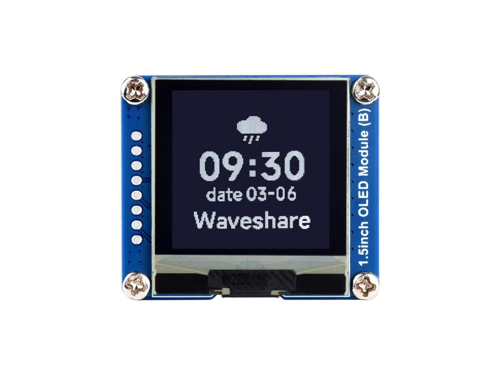 1.5寸OLED模块 128×128分辨率 SPI/I2C通信 黑白显示屏