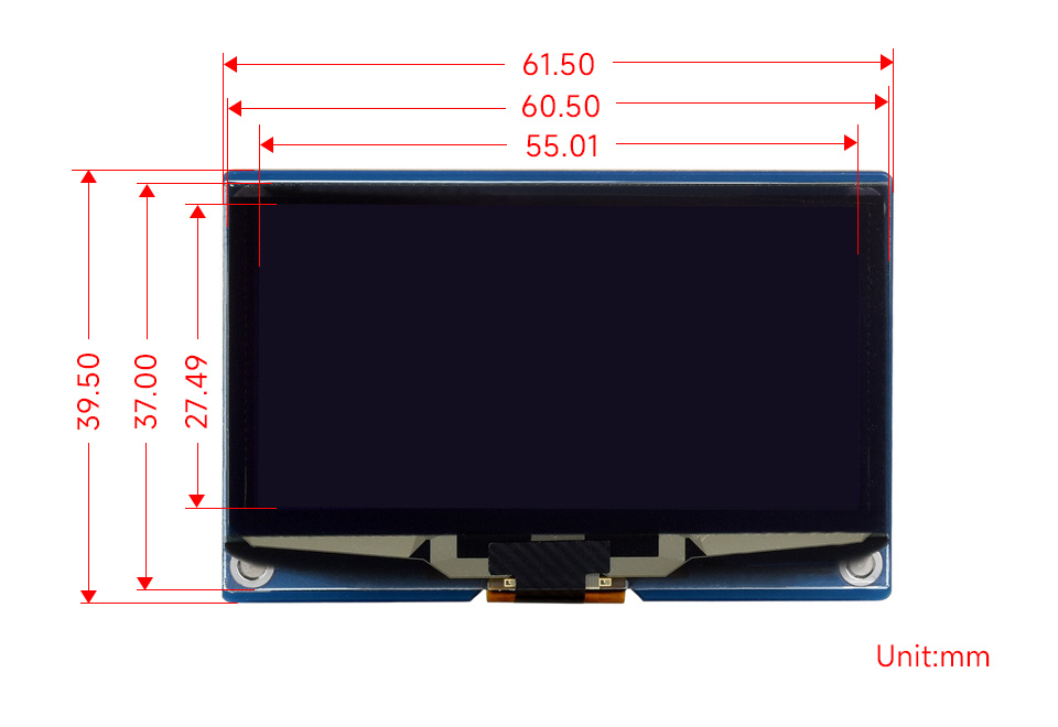 2.24 英寸 OLED 模块产品尺寸