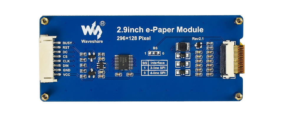 2.9 英寸电子墨水屏模块 SPI 控制接口