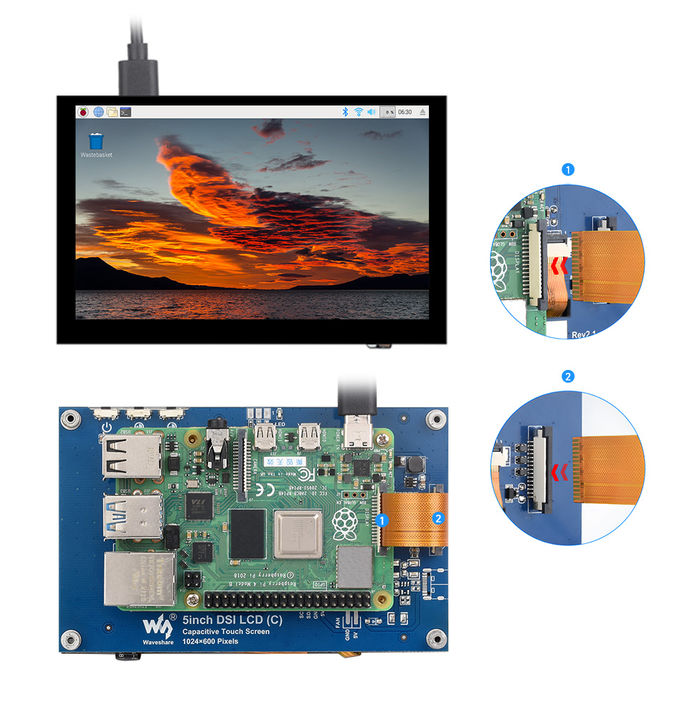 5英寸电容触控屏接入树莓派 Raspberry Pi 4B