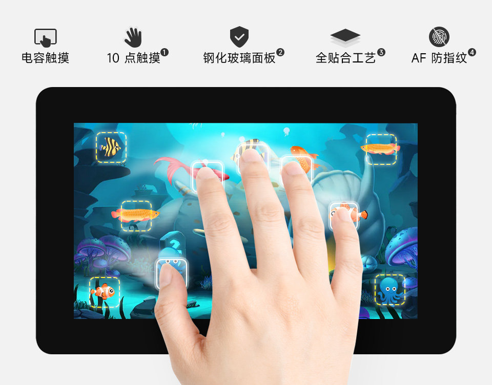 7 英寸 DSI 显示屏/触控屏支持电容式十点触控