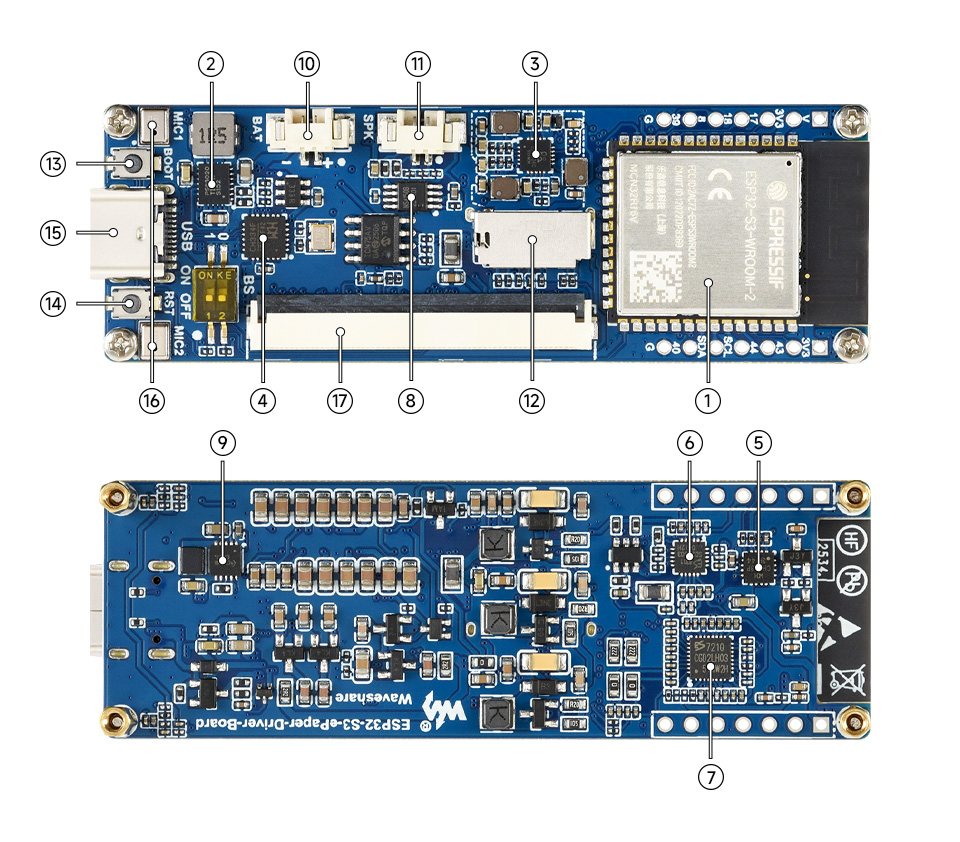 ESP32-S3 13.3 英寸全彩电子墨水屏驱动板介绍说明