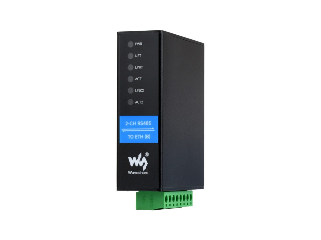 串口服务器双RS485转RJ45以太网模块 双通道RS485独立工作 双网口 导轨式工业隔离型串口模块 双向透明传输 Modbus网关
