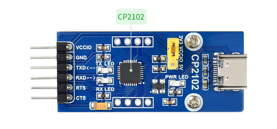 USB Type C 转UART(TTL) 通用串口通信模块基于树莓派 Pico 接口设计