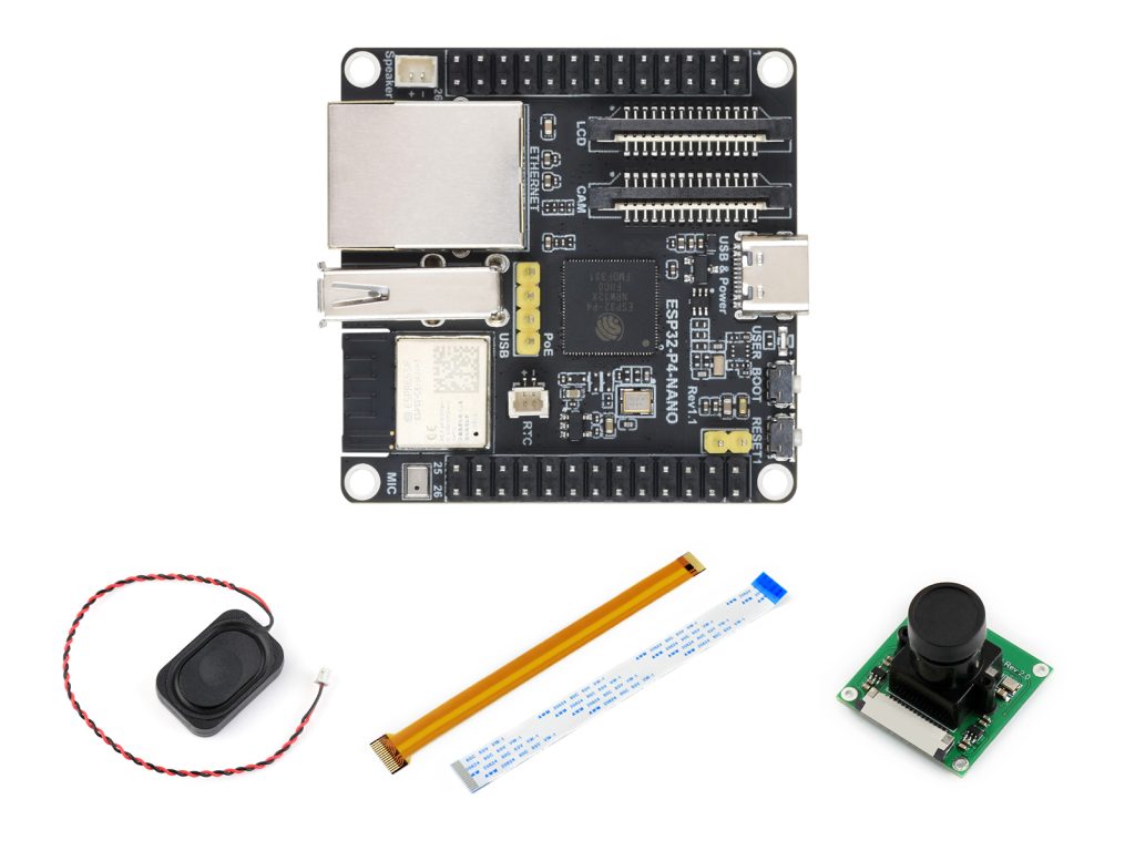 ESP32-P4-NANO开发板 基于ESP32-P4NRW32X芯片的双核加单核RISC-V高性能开发板支持Wi-Fi6和Bluetooth5/BLE A套餐带摄像模块