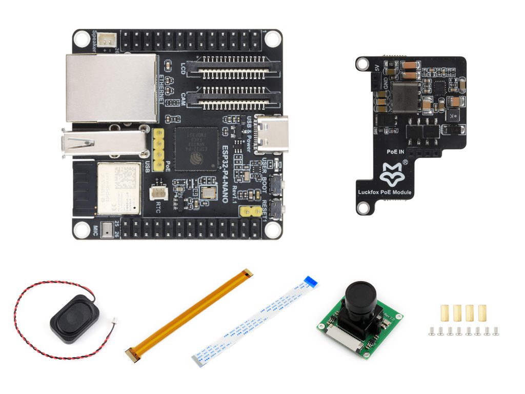 ESP32-P4-NANO开发板 基于ESP32-P4NRW32X芯片的双核加单核RISC-V高性能开发板支持Wi-Fi6和Bluetooth5/BLE C套餐带PoE和摄像模块