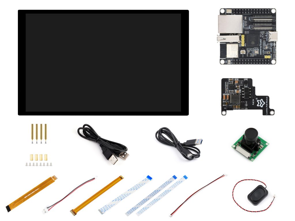 ESP32-P4-NANO开发板 基于ESP32-P4NRW32X芯片的双核加单核RISC-V高性能开发板支持Wi-Fi6和Bluetooth5/BLE D套餐带屏幕PoE和摄像模块