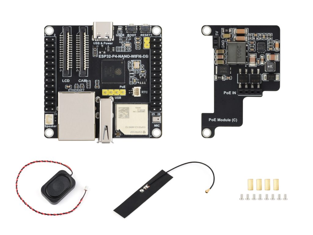 ESP32-P4-NANO-WIFI6-DB开发板 套餐B带PoE模块 RISC-V 双核400MHz+单核40MHz 双频Wi-Fi 6和BLE 5