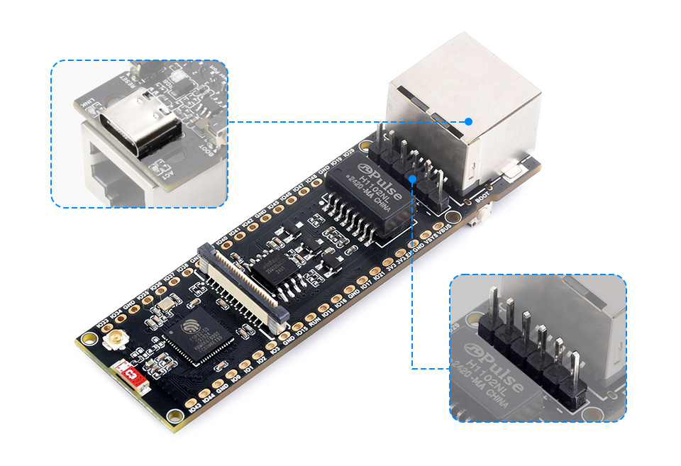 ESP32-S3 以太网开发板供电方式选择,选择PoE供电方式