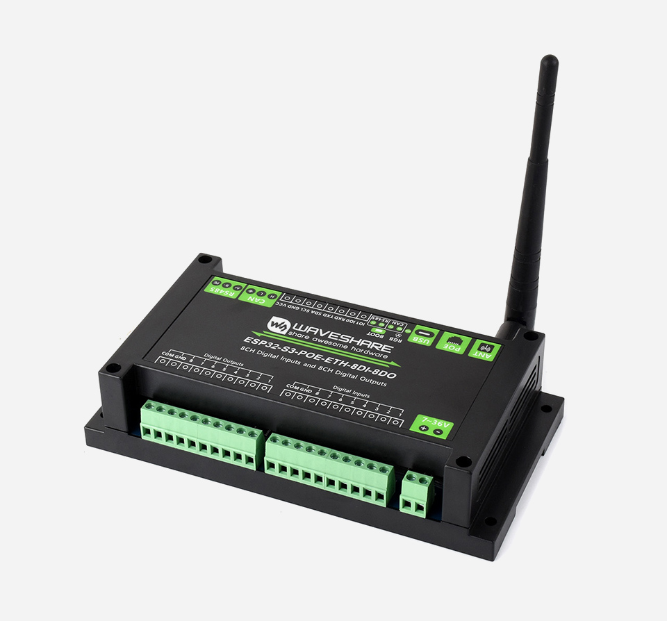 ESP32-S3 工控板 工业级 8 路 Wi-Fi 网络继电器主图