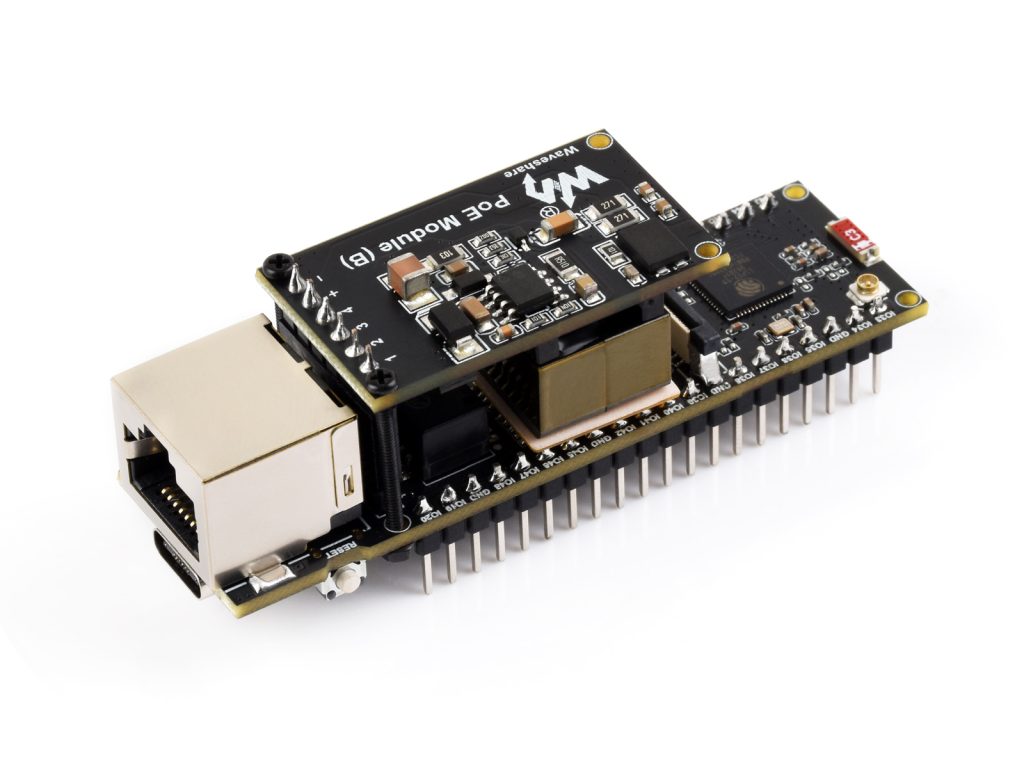 ESP32-S3以太网开发板 10/100Mbps配PoE模块双核240MHz支持Wi-Fi蓝牙 板载Type-C接口和Micro SD卡槽