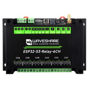 ESP32-S3工控板 工业级6路WiFi网络继电器模块 支持WiFi/蓝牙/RS485/Pico等外设接口 带多种隔离保护电路 工业级导轨式外壳