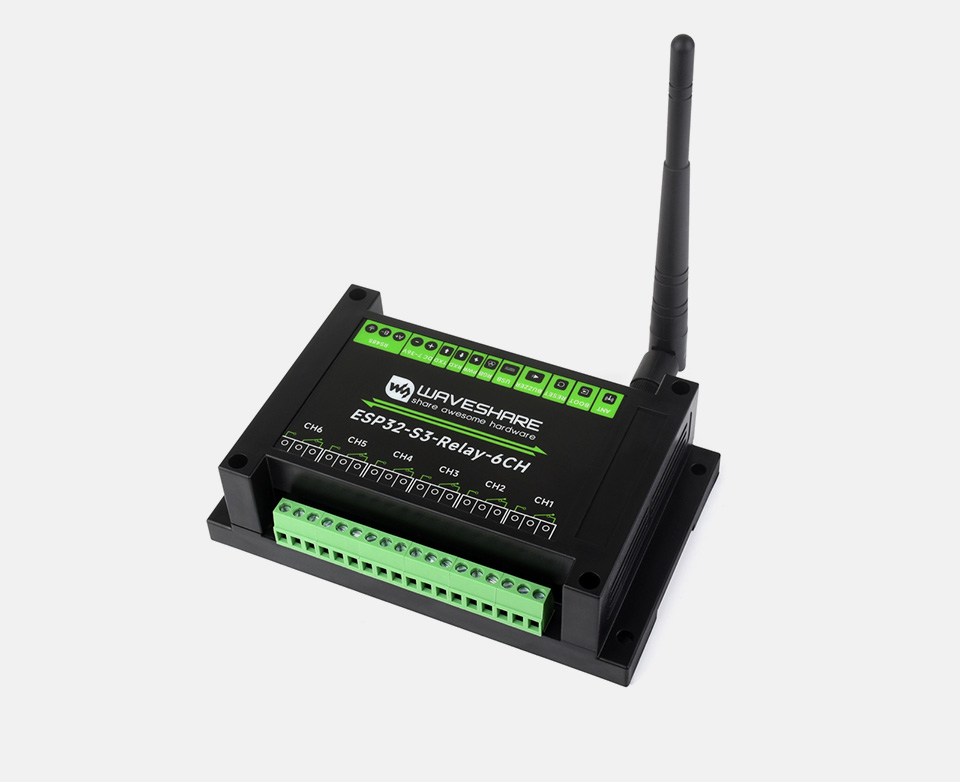 ESP32-S3 工控板 工业级 6 路 WiFi 网络继电器主图