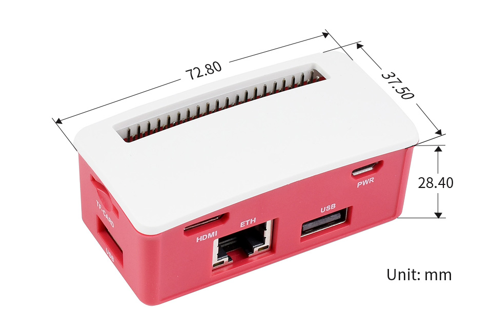 树莓派 USB HUB扩展板产品尺寸