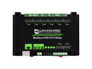8路以太网继电器模块 Modbus RTU/Modbus TCP协议 PoE以太网通信 带多种隔离保护电路 工业级导轨式外壳