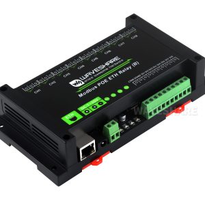 8路以太网带开关输入继电器模块 Modbus RTU/TCP协议 PoE以太网通信 带多种隔离保护电路 工业级导轨式外壳