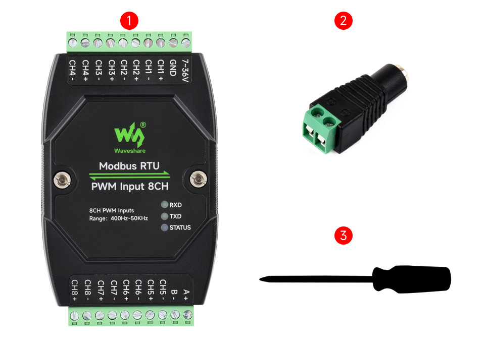 Modbus RTU Analog Input 8CH 配置清单