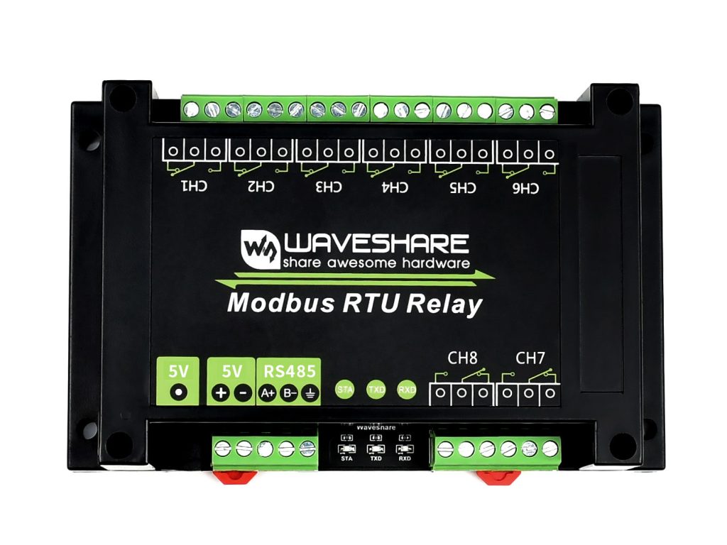 Modbus RTU 8路继电器模块 RS485接口 带多种隔离保护电路 工业级 5V供电