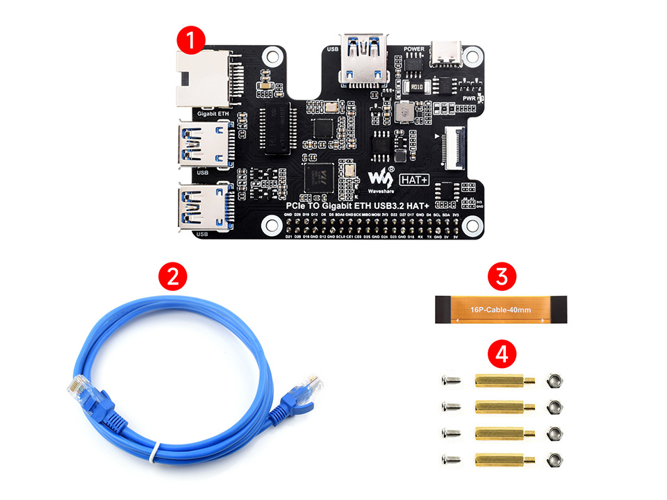 树莓派 5 PCIe 转 USB 3.2 Gen1 扩展卡配置清单