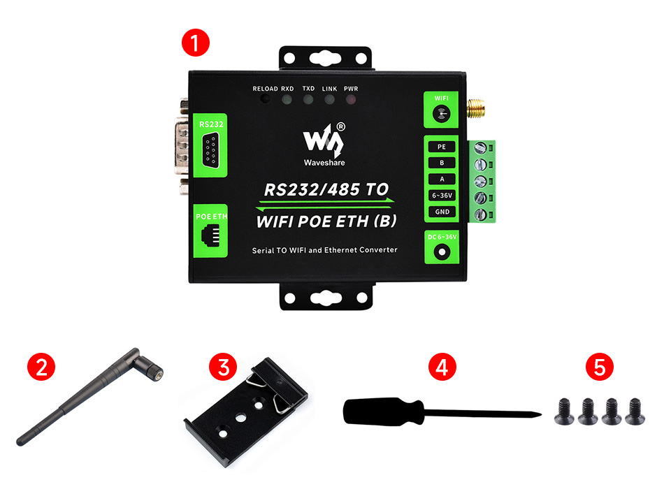 RS232/485 TO WIFI POE ETH (B) 配置清单