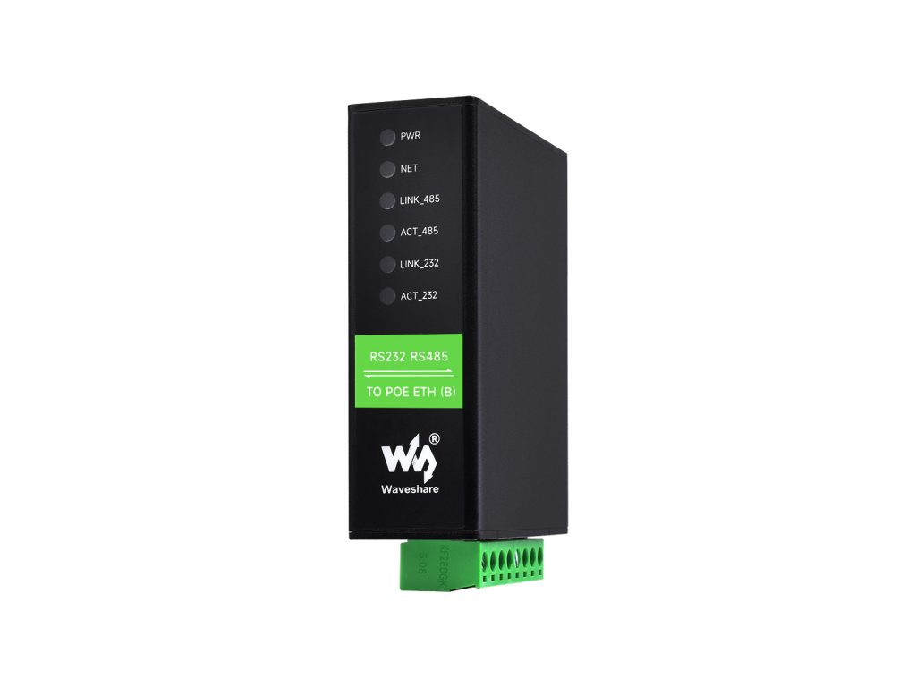 串口服务器RS232 RS485转RJ45以太网模块 RS232 RS485双通道独立工作 双PoE网口 导轨式工业隔离型串口模块 双向透明传输