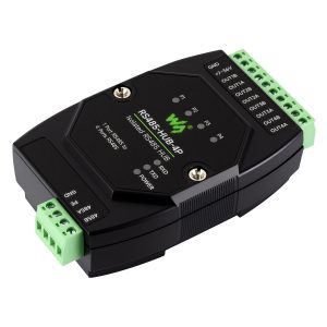 工业级隔离型 4 路 RS485 集线器中继器 导轨式 宽波特率适用范围 可通过一路 RS485 主口扩展 4 路 RS485 从口 带隔离和中继
