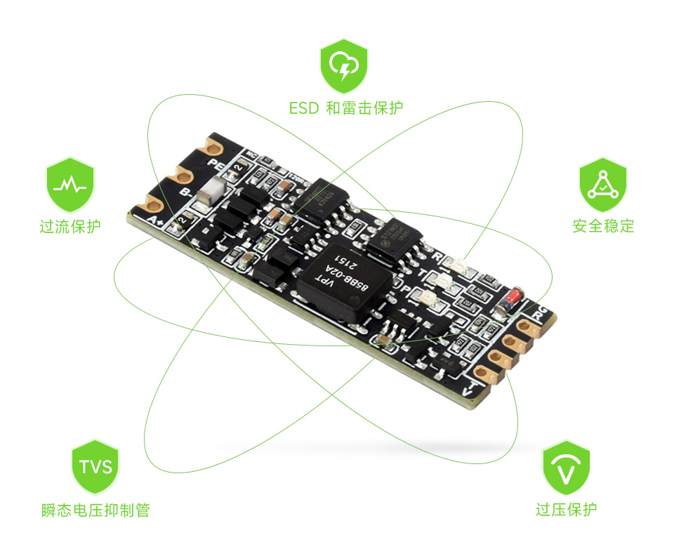 导轨式 TTL 转 RS422 电气隔离型串口转换器导轨式串口服务器