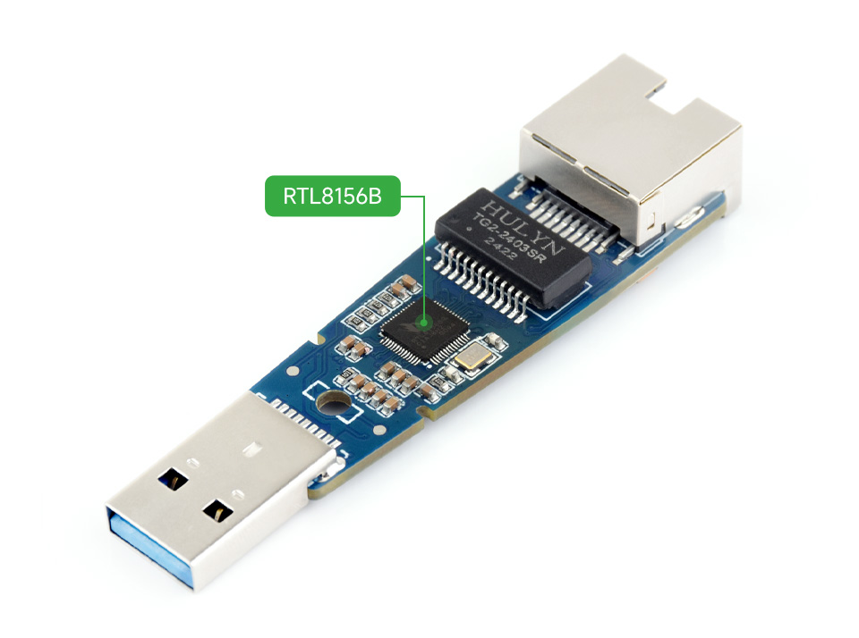 USB3.2转2.5G网口转换器拆开外壳，展示瑞昱RTL8156B原装高性能主控芯片