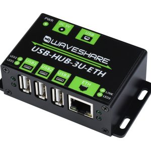 工业级多功能 USB 集线器 3路USB+百兆网口拓展hub转接器【含电源适配器】