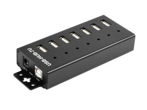 工业级7路USB集线器USB2.0多接口集线器 拓展hub转接器【不含电源适配器】