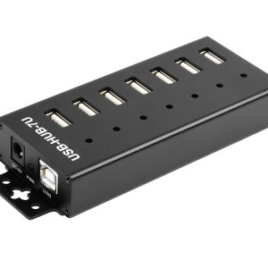 工业级7路USB集线器USB2.0多接口集线器 拓展hub转接器【不含电源适配器】