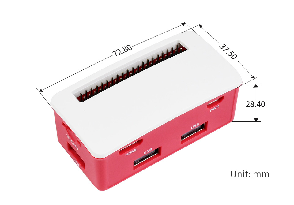 树莓派 USB HUB扩展板产品尺寸