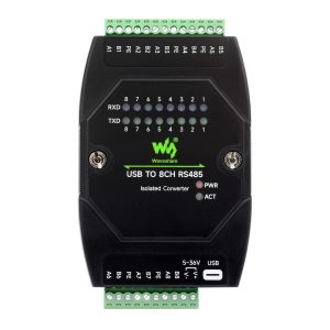 工业级USB转8路RS485转换器 通用串口通信 多种保护电路 多系统兼容支持壁挂和导轨安装支持堆叠安装