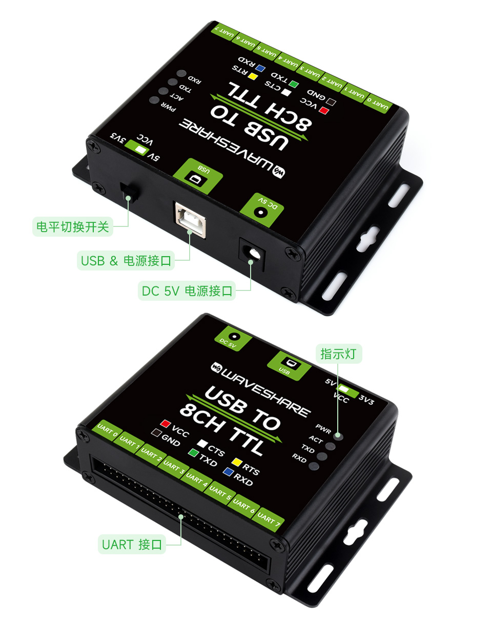 工业级 8 路 USB 集线器应用环境