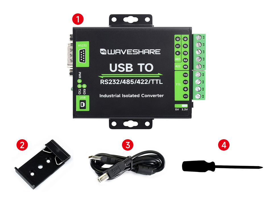 工业级隔离型 USB 转换器配置清单