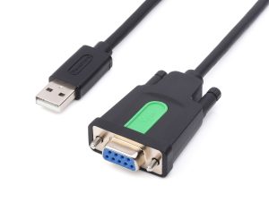 工业级USB转RS232串口线 USB Type A转DB9母头 原装FT232RNL芯片 线长1.5m 串口数据线
