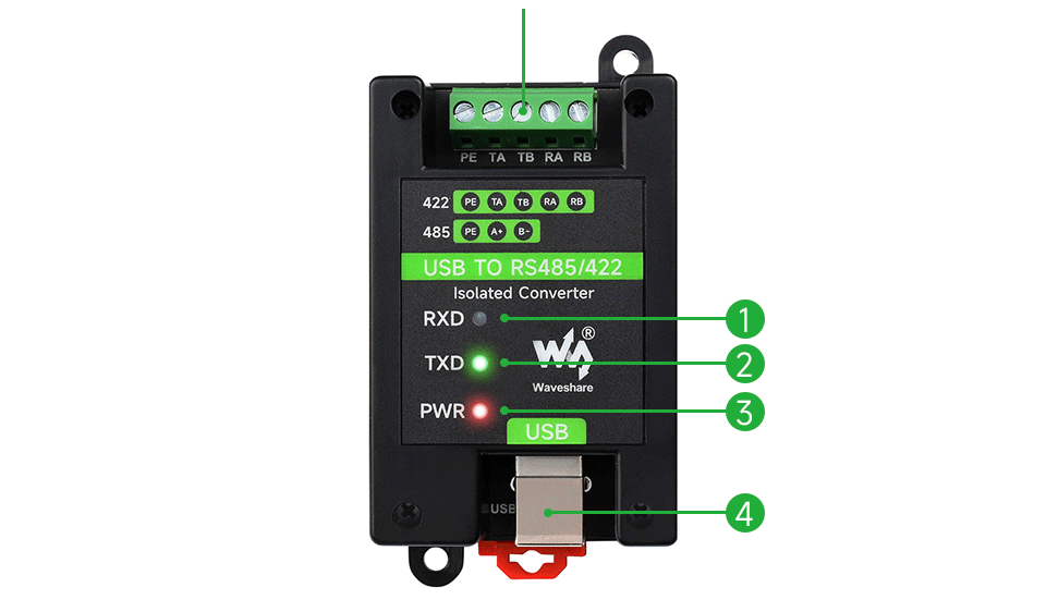 USB 转 RS485/422 工业级隔离型转换器