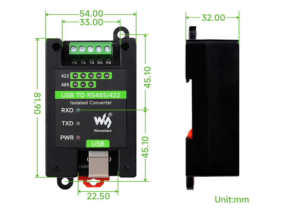 USB 转 RS485/422 工业级隔离型转换器