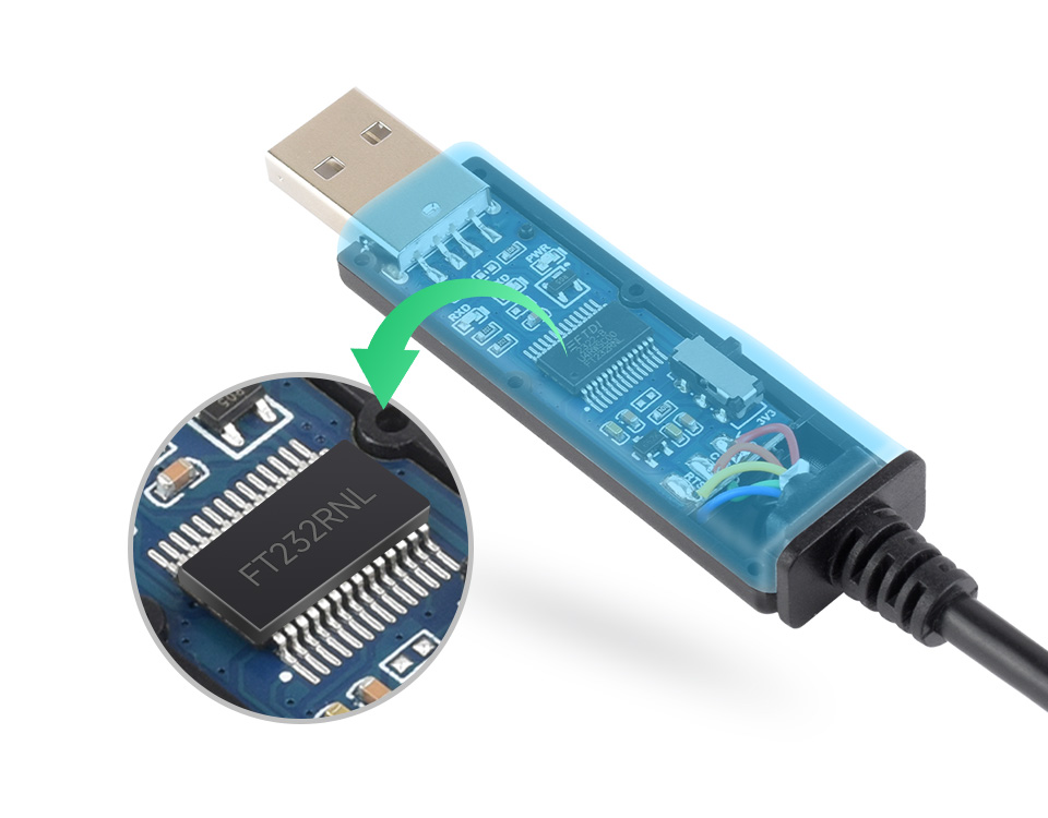 工业级 USB 转 TTL 串口线原装芯片方案