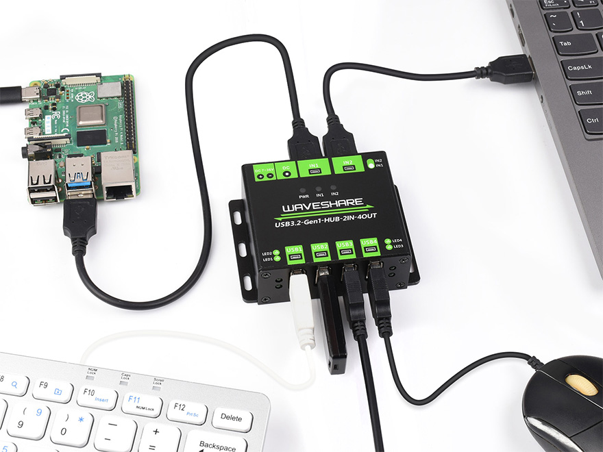 工业级 4 路 USB 集线器多重保护电路