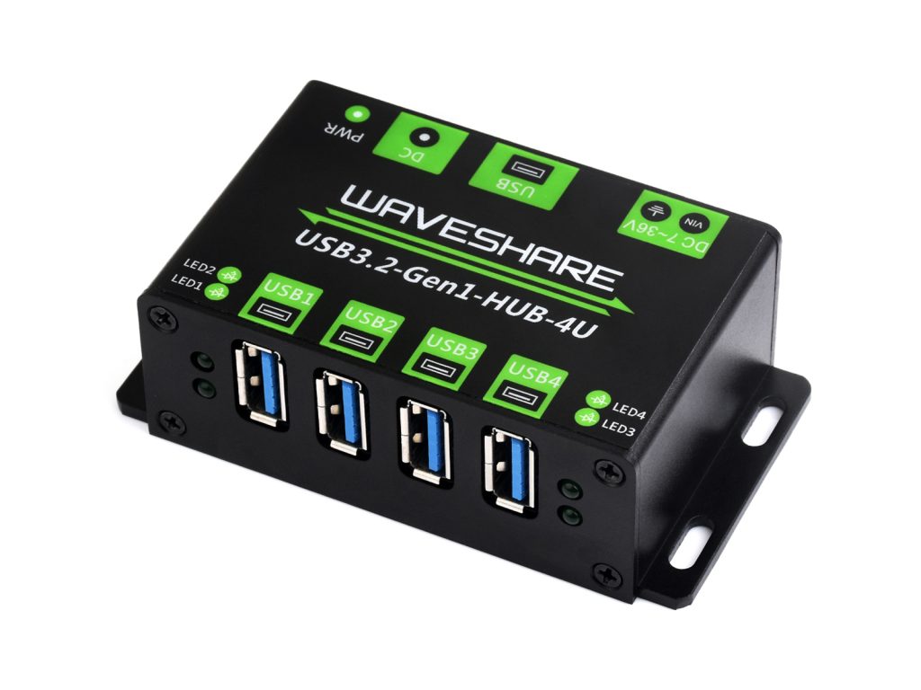 4路USB3.2集线器1拖4 USB金属外壳扩展器支持壁挂 免驱动即插即用 多系统兼容